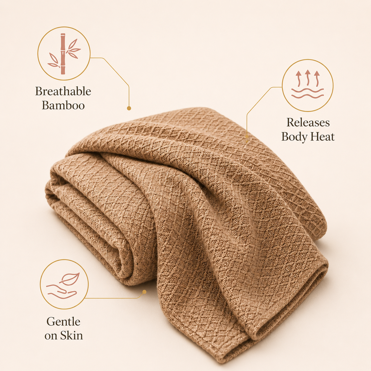 Breathable Pure Bamboo Cooling Blanket