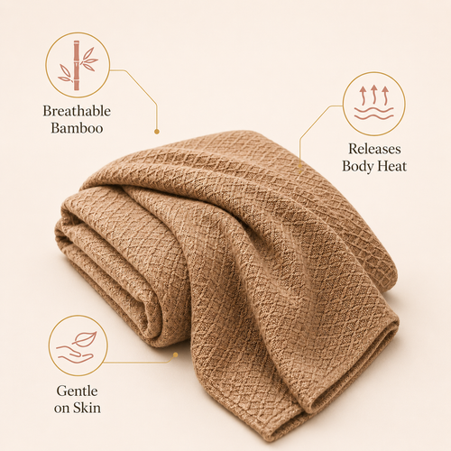 Breathable Pure Bamboo Cooling Blanket